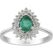 Resim Lilarote Pırlanta 0.45 Ct Pırlantalı Zümrüt Yüzük 