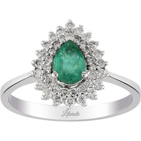 Resim Lilarote Pırlanta 0.45 Ct Pırlantalı Zümrüt Yüzük 