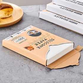 Resim 200pcs Pişirme kağıdı için parşömen kağıdı, çift taraflı doğal bitki bazlı silikon kaplama, yapışmaz, pişirme için mükemmel, hava fritözü, barbekü, gıda sarma ve gıda servisi 