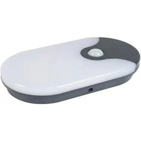 Resim Cata Palermo Sensörlü Oval Led Duvar Aplik Dış Mekan Armatür 12w 4000k Günışığı Çok Renkli 