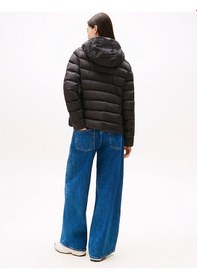 Resim Tommy Hilfiger Kadın Marka Bayrak Logolu Sabit Kapüşonlu Kapitone Dolgulu Siyah Mont Dw0dw21617 Bds-10194 Siyah 
