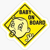Resim TSC Arabada Bebek Var Sticker Oto Yapıştırma Etiket 18CM MD15 