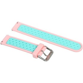 Resim Suofeng 22mm Silikon Saat Kordonu, İki Renkli Kare Kanca, Soluk Mavi İçi Pembe Dışı, Soluk Ve Konforlu, Tüm Akıllı Saatler İçin Uyumlu 