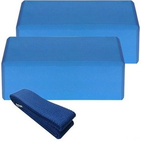 Resim 2 Adet Eva Yoga Bloğu Ve 1 Yoga Kemer Seti - Denge Ve Esneklik İçin Mükemmel 
