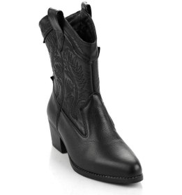 Resim Siyah Leather Kadın Bot & Bootie K02586888903 Siyah 