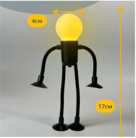 Resim Shineyee Küçük Kişi Şeklinde Akıllı Led Gece Lambası - Pilli, Yumuşak Işık, Ev Dekoru Ve Çocuk Odası İçin Siyah Tasarım Siyah 