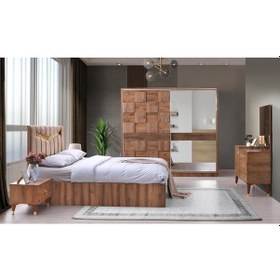 Resim Cenevre Yatak Odası Ceviz Sürgülü Ve Aynalı Bazasız Traversli 