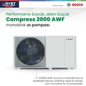Resim Bosch 8 KW CS2000 AWF MONOBLOK -MONOFAZE R32Isı Pompası 