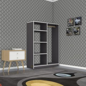Resim Kenzlife giysi dolabı taci 120*090*30 gri gardırop 