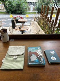 Resim Sumicorn Design Pötikareli Keten Tablet iPad Kitap Kılıfı Çantası 