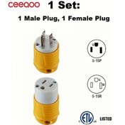 Resim Xuweiwei Ceeaoo Amerikan Tipi 15a 125v Sarı Set Nema 5-15r Rv Ev Endüstriyel Fiş Priz 
