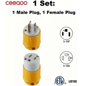 Resim Xuweiwei Ceeaoo Amerikan Tipi 15a 125v Sarı Set Nema 5-15r Rv Ev Endüstriyel Fiş Priz 