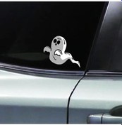 Resim J462 Komik Hayalet Araba Çıkartmaları Çıkartmaları Vinil Araç Yakıt Deposu Kapağı Su Geçirmez Dekorasyon Araba Çıkartmaları 20x17cm 