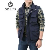 Resim Sımıcg Erkek Yelek Çok Cepli Su Geçirmez Yelek Mavi 