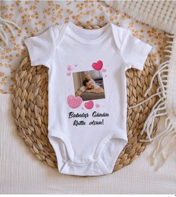 Resim Bitmeyenkartus Kişiye Özel Fotoğraflı Bebek Body Zıbın - Model 1-3-6 Ay Çok Renkli 