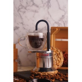 Resim UltraMint Bologna Açık Moka Pot Gümüş, Pratik ve Şık Kahve Demleme Aracı 