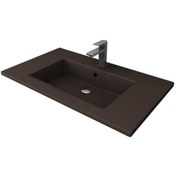 Resim Bocchi Milano Etajerli Lavabo 80 Cm Mat Kahverengi 1113-025-0126 