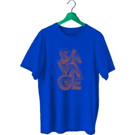 Resim Bluu Savage Sporcu T-Shirt Bisiklet Yaka 