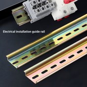 Resim Metal DIN rayı, elektrik montaj braketi, sabit montaj rayı, ray klipsi, genişlik 35mm/10cm/15cm/2cm/25cm/30cm uzunluğunda, kolay kurulum 