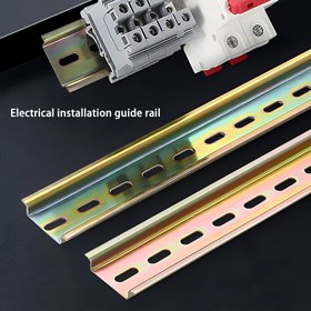Resim Metal DIN rayı, elektrik montaj braketi, sabit montaj rayı, ray klipsi, genişlik 35mm/10cm/15cm/2cm/25cm/30cm uzunluğunda, kolay kurulum 