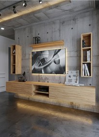 Resim Resital Ledli Duvara Monte Tv Sehpası - Çam - W6001-6 Çam 