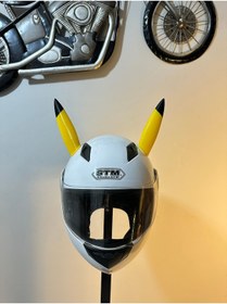 Resim Butik 3d Baskı Pikachu Kulak Şekilli Kask Aksesuarı 