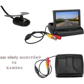 Resim Koto 4.3" Geri Görüş Ekranı Katlanabilir Ekran ve Kamera 