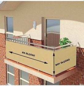 Resim Branda Balkon Demiri Perdesi , Korkuluk Perdesi +++ En X Boy +++ 4 Tarafı Bağcıklı Diğer 