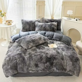 Resim Renkli 3 parça set, 2 yastık kılıfı + 1 yorgan örtüsü, yumuşak ve rahat, birden fazla renk seçeneğiyle güncellenmiş model, yatak odaları ve misafir odaları için uygun 