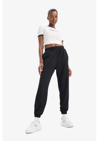 Resim DeFacto Fit Slim Fit Dar Kesim Bisiklet Yaka Baskılı Sporcu Ribana Kısa Kollu Kadın Tişört - Ekru E4796AX25SPER136 