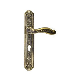 Resim Antika Tarz Dekoratif Pirinç Ulu Model Desenli Yale, Dış Kapı Kolu - 354X57 Mm, Antik Nemere Hom 