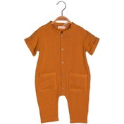 Resim Zeyland Unisex Bebek Cepli Müslin Tulum-Camel 