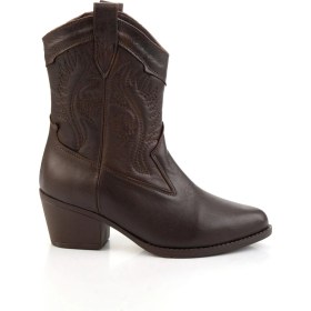 Resim Kahve Hakiki Deri Kadın Bot & Bootie K02586888803 Kahve 