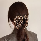 Resim Boho-Şık Leopar Desenli Saç Pençesi Tokaları - Gençler için Polyester Kumaşlı Karışık Renkli Dokuma Plastik, Tüm Mevsimler için Çok Yönlü Aksesuar, 15+ Yaş İçin Uygun, Zarif Vintage Hong Kong Stili Saç Dekoru 