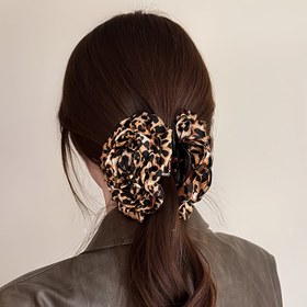 Resim Boho-Şık Leopar Desenli Saç Pençesi Tokaları - Gençler için Polyester Kumaşlı Karışık Renkli Dokuma Plastik, Tüm Mevsimler için Çok Yönlü Aksesuar, 15+ Yaş İçin Uygun, Zarif Vintage Hong Kong Stili Saç Dekoru 