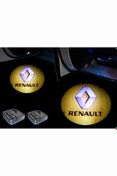 Resim Sm Motors Renault Araçları Için ( Sarı ) Pilli Yapıştırmalı / Esafe Sensörlü Kapı Altı Led Logo / Projektör 