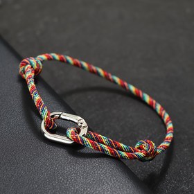 Resim Basit Tarz 3mm İnce İp Bileklik Erkek El Yapımı Kayar Şık Düğüm Bileklik Pulsera Makrome Arkadaşlık Bileklik Takı 