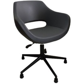 Resim Kuaför Sandalyesi Döner Tablalı Siyah Suni Deri Sabit Ayaklı 