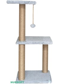 Resim Nursoft Üçlü Gri Stepli Kedi Tırmalama Tahtası 