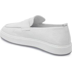 Resim Tergan Beyaz Hakiki Deri Erkek Loafer - E25I1AY57320-A26 