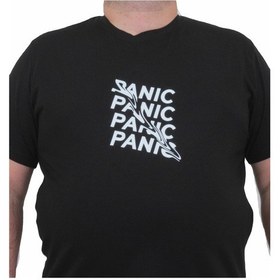 Resim Moc Grande Mocgrande Erkek Büyük Beden Sıfır Yaka Tişört Panic 24135 Sıyah-Sıyah Siyah 