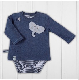 Resim Organicera Organicera Organik Uzun Kollu Tshirt Bebek Body Indigo Melanj Lacivert 