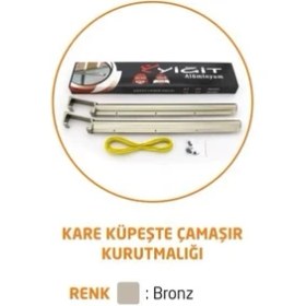 Resim Kare Küpeşte Alüminyum Balkon Çamaşır Kurutmalık 60X25 mm 