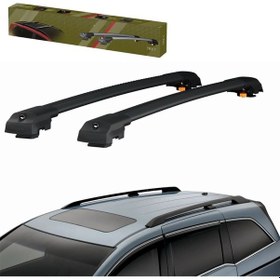 Resim Honda Pilot 2009-2015 Uyumlu Thunder Carrier Siyah Kilitli Ara Atkı Cross Bartavan Barı 