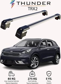 Resim Kıa Nıro 2017-2022 Trx2 Thunder Carrier Kilitli Ara Atkı Taşıyıcı Tavan Barı Gri 