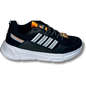 Resim Mc Jamper 2213 Siyah Beyaz Oranj Hafızalı Iç Tabanlı Bağcıklı Erkek Spor Ayakkabı 41 