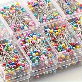 Resim Dikiş, DIY El Sanatları, İğne Konumlandırma ve Sabitleme, Moda Tasarım Aksesuarları için 100 Adet Çok Renkli Pearlescent Düz İğneler 