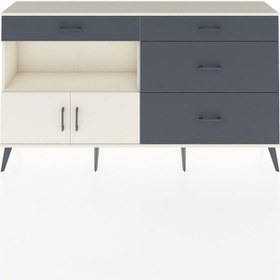 Resim Arges Konsol Tek Raflı 4 Çekmeceli 2 Kapaklı 176x30x99 Aytaşı-ayt Aytaşı-aytaşı/antrasit 