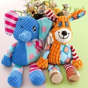 Resim Yırtılmaz, Diş Temizleyici Çentikli Köpek Oyuncağı - Dayanıklı Squeaky Peluş Kemirme Oyuncak, Güçlendirilmiş Dikişler & Karikatür Fil ve Zürafa Tasarımı, Tüm Irklar ve Boyutlar İçin 