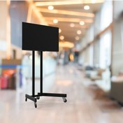 Resim Alpin Tv/fuar Standı Metal Ayaklı Tekerlekli Tv Sehpası/ünitesi 40” Inç – 75” Inç 